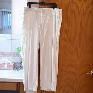 White Linen Pants - Plus sized XL